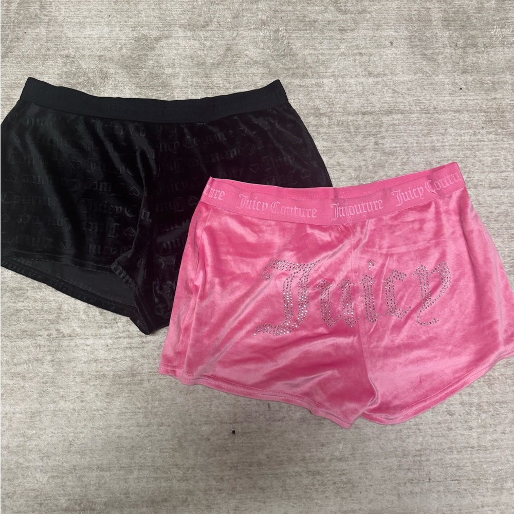 Juicy Couture Black and Pink Shorts Set